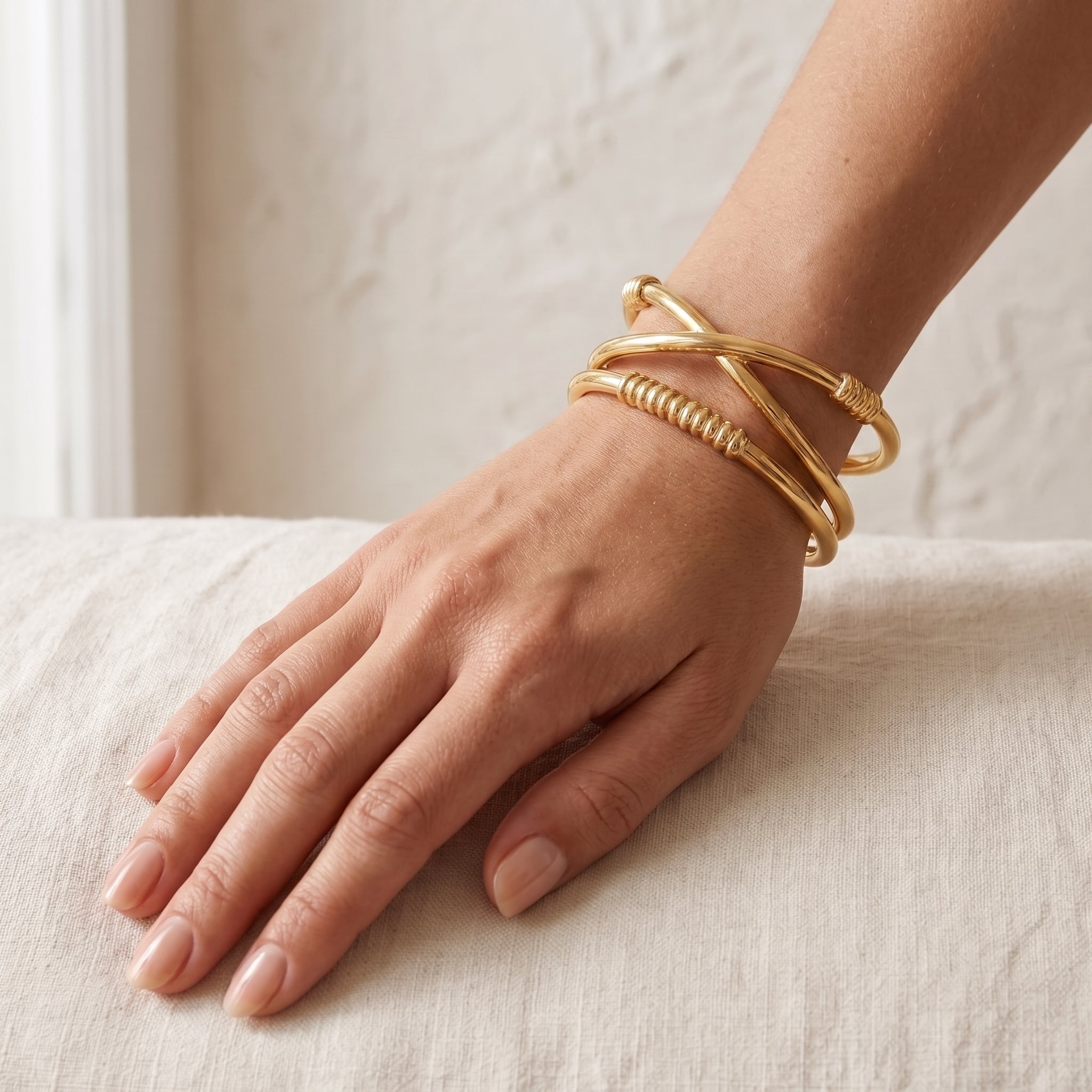 Ripped Criss Cross Bangle
