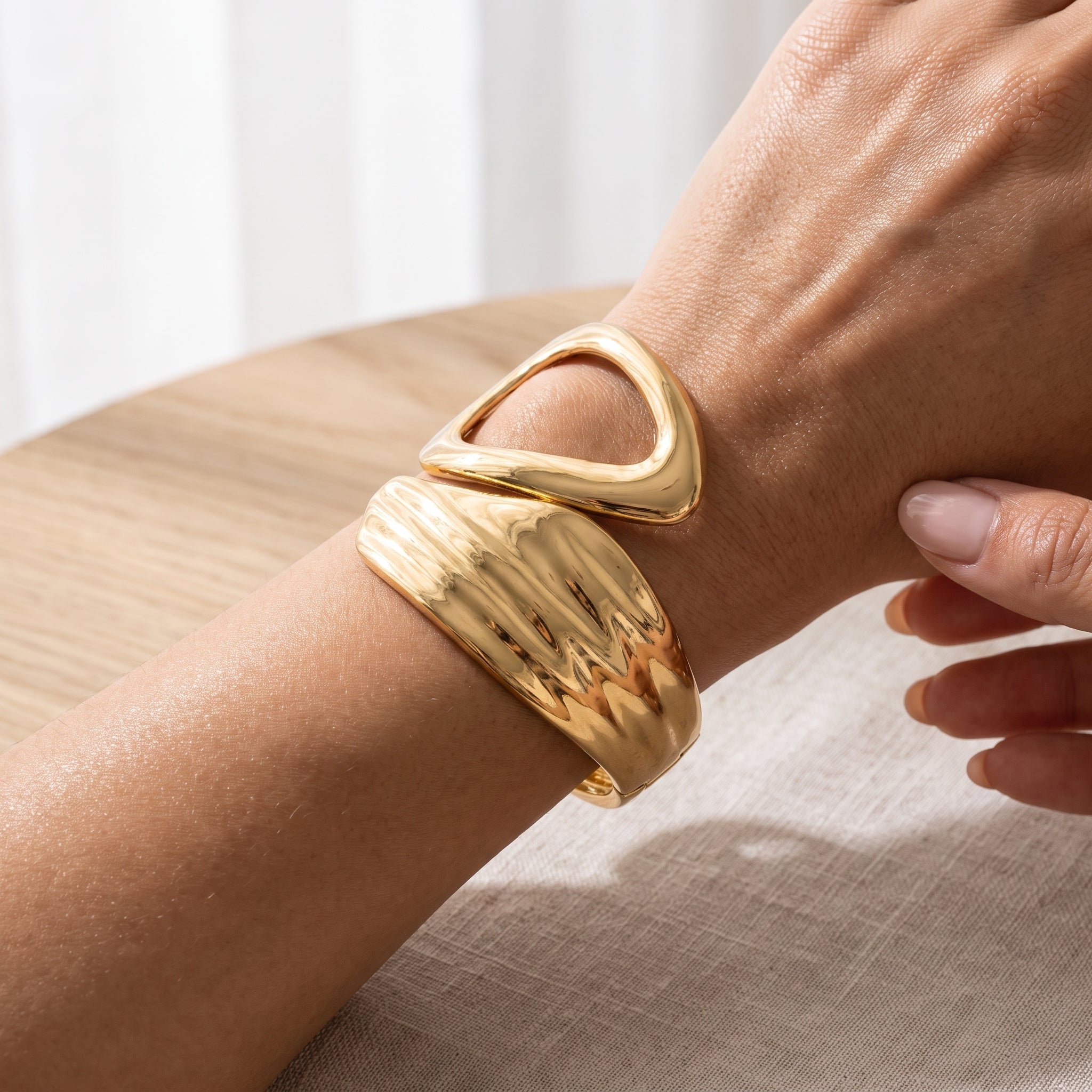 Chunky Abstract Twist Bangle