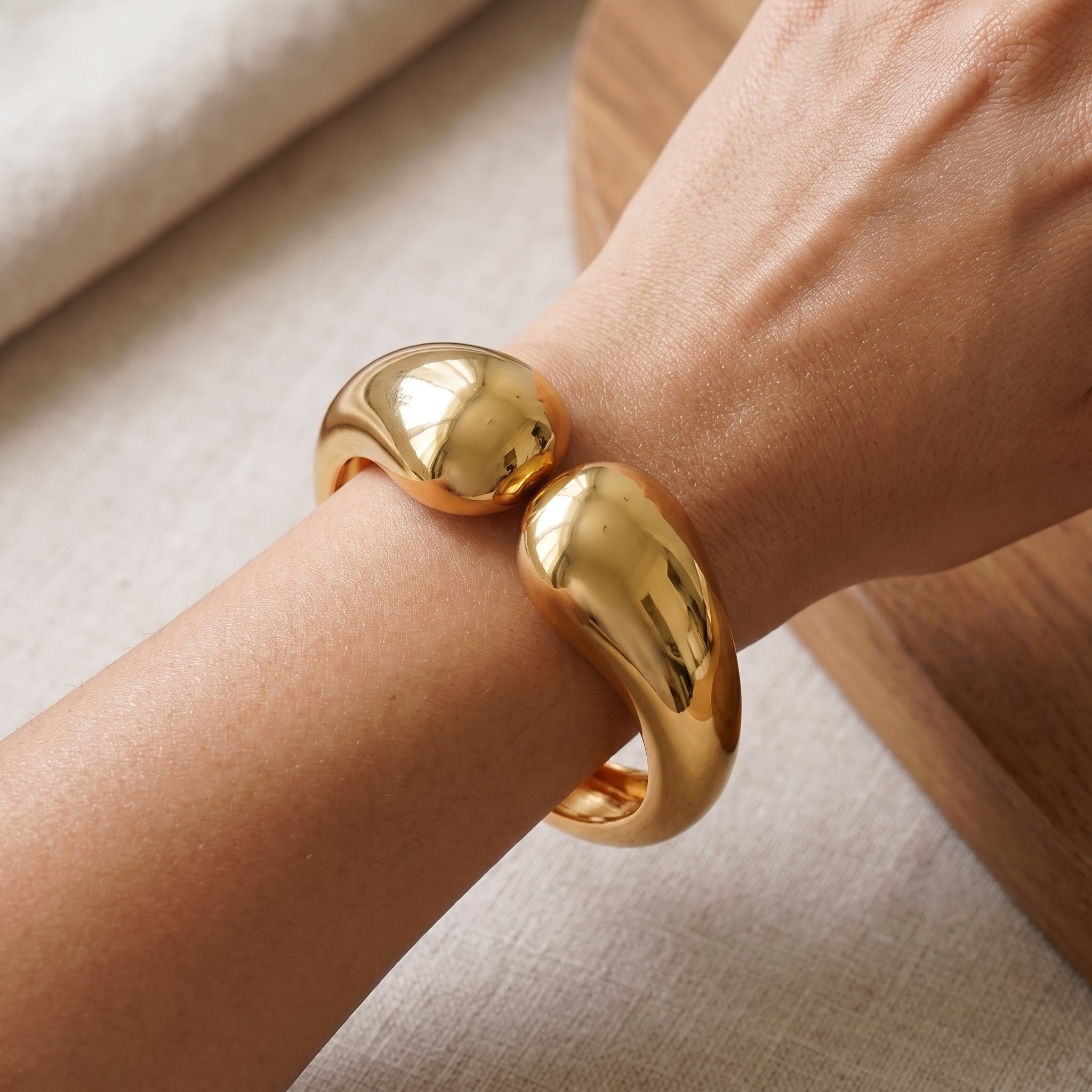 Chunky Teardrop Cuff Bangle