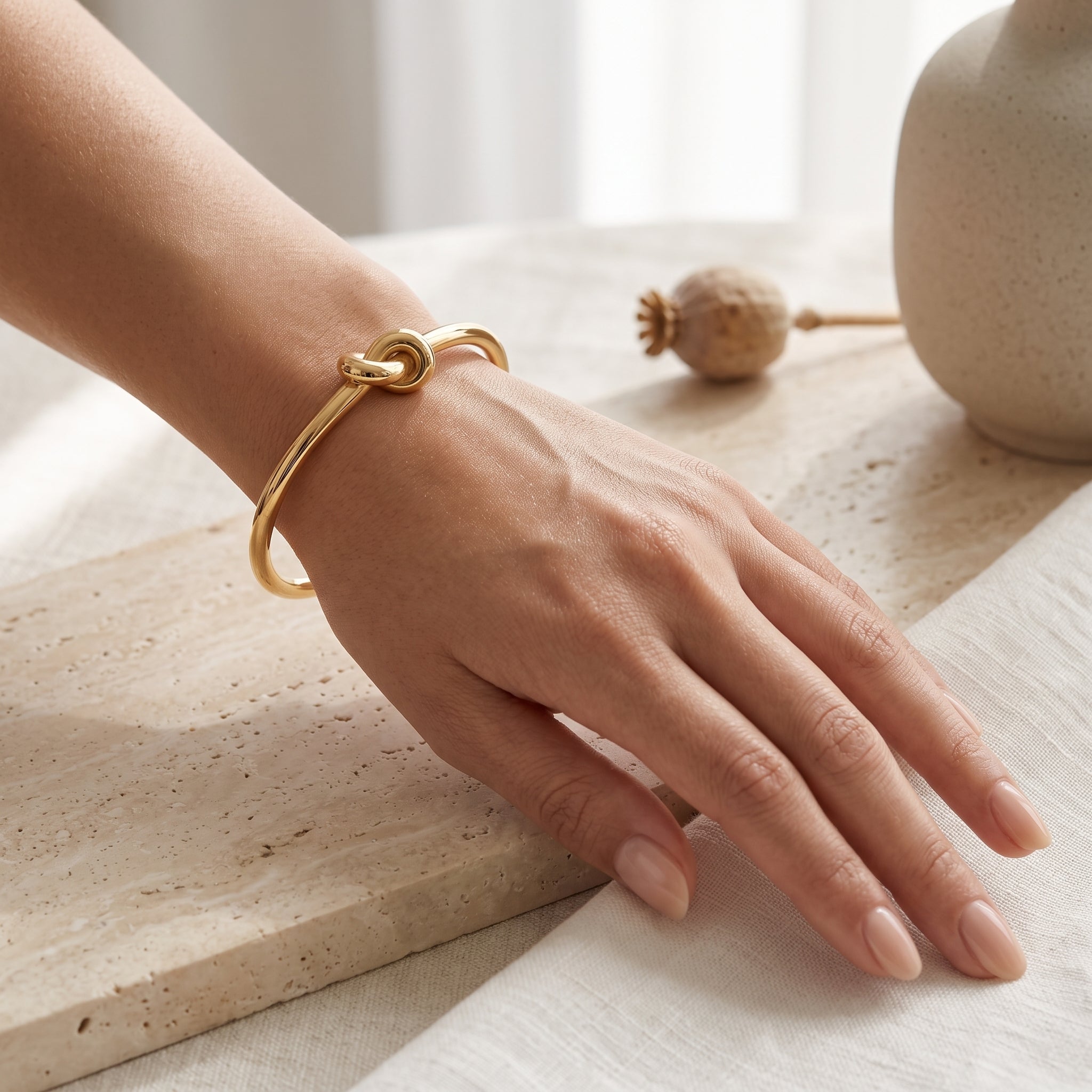 Minimalist Love Knot Bangle