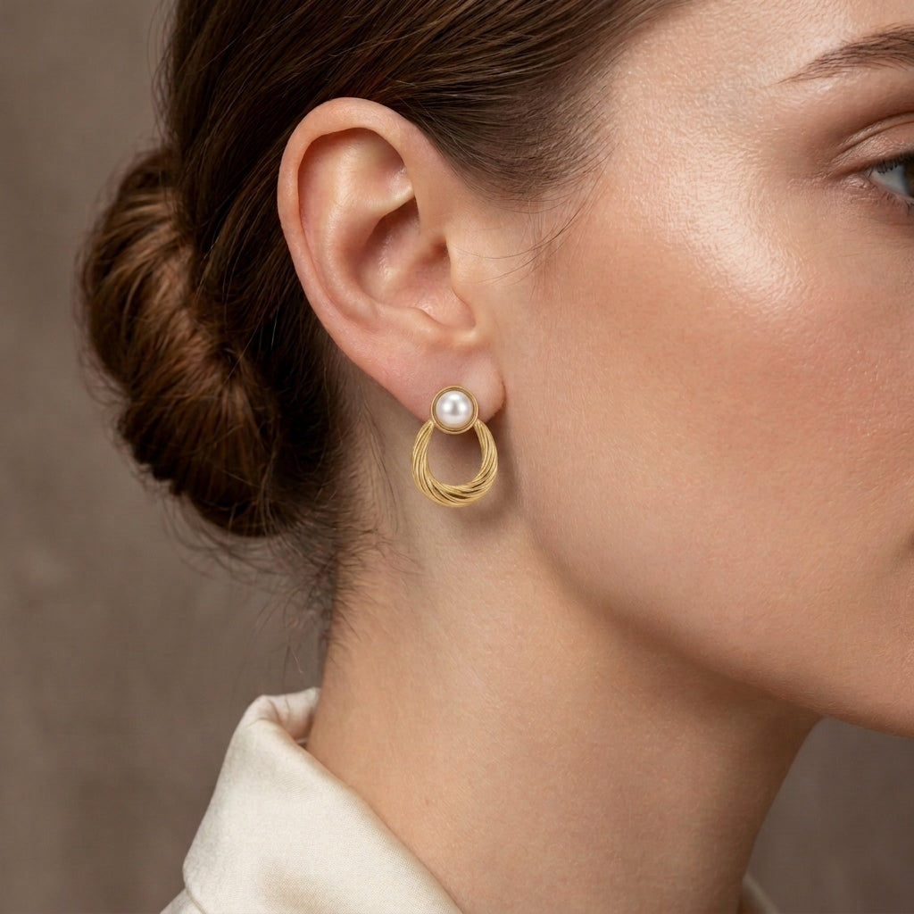 Pearl Hoop Earrings