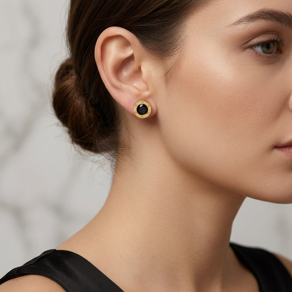 Screw Motif Stud Earrings
