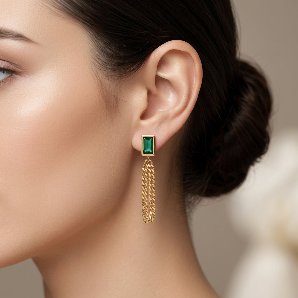 Emerald Green Crystal Earrings