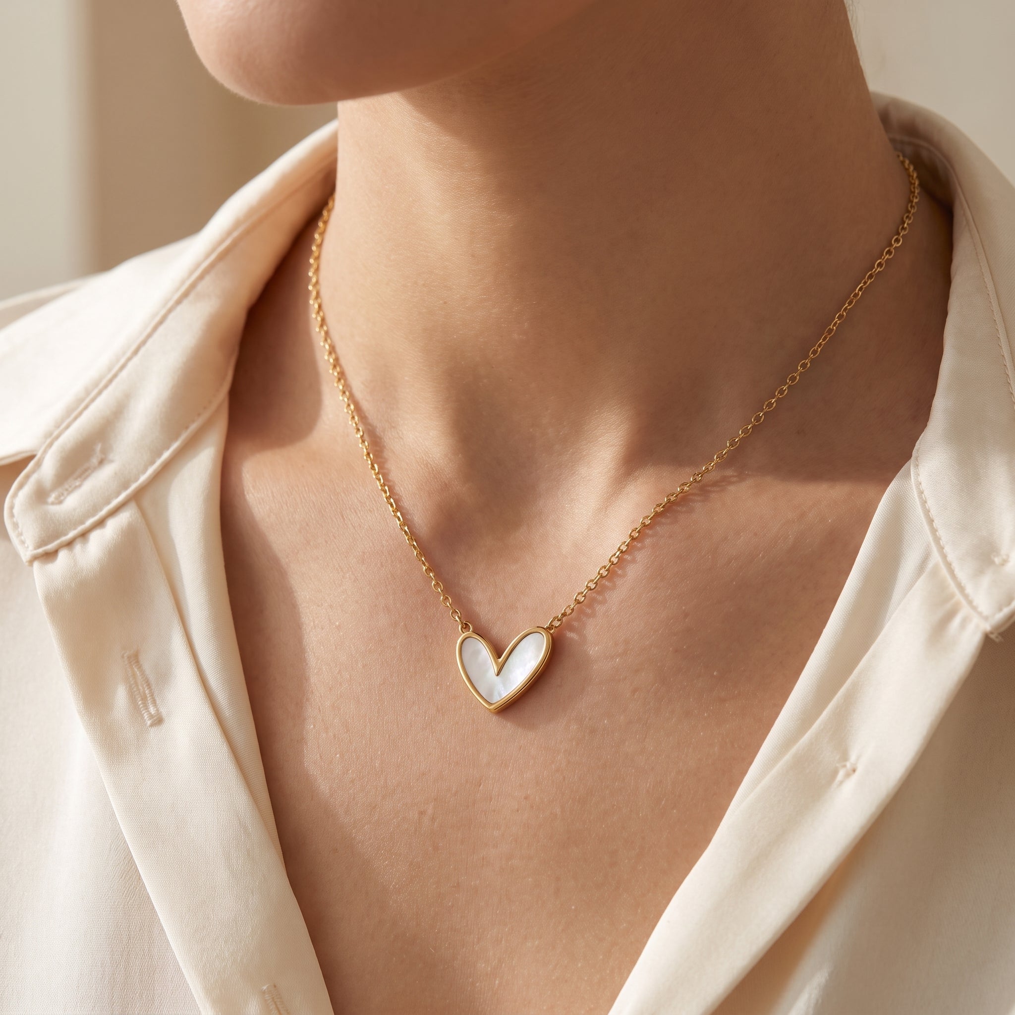 Midnight Pearl Heart Necklace