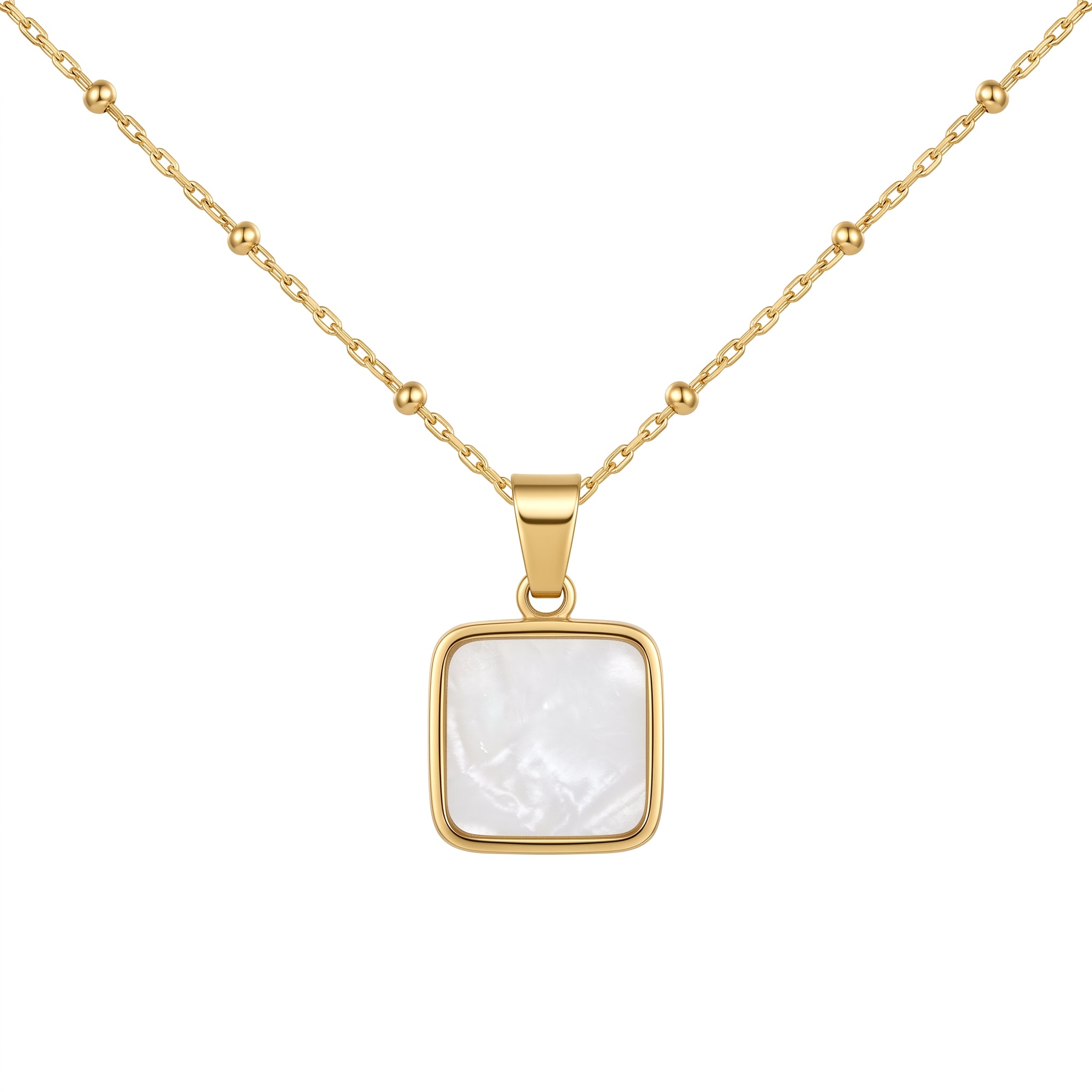 Aura Square Pearl Necklace