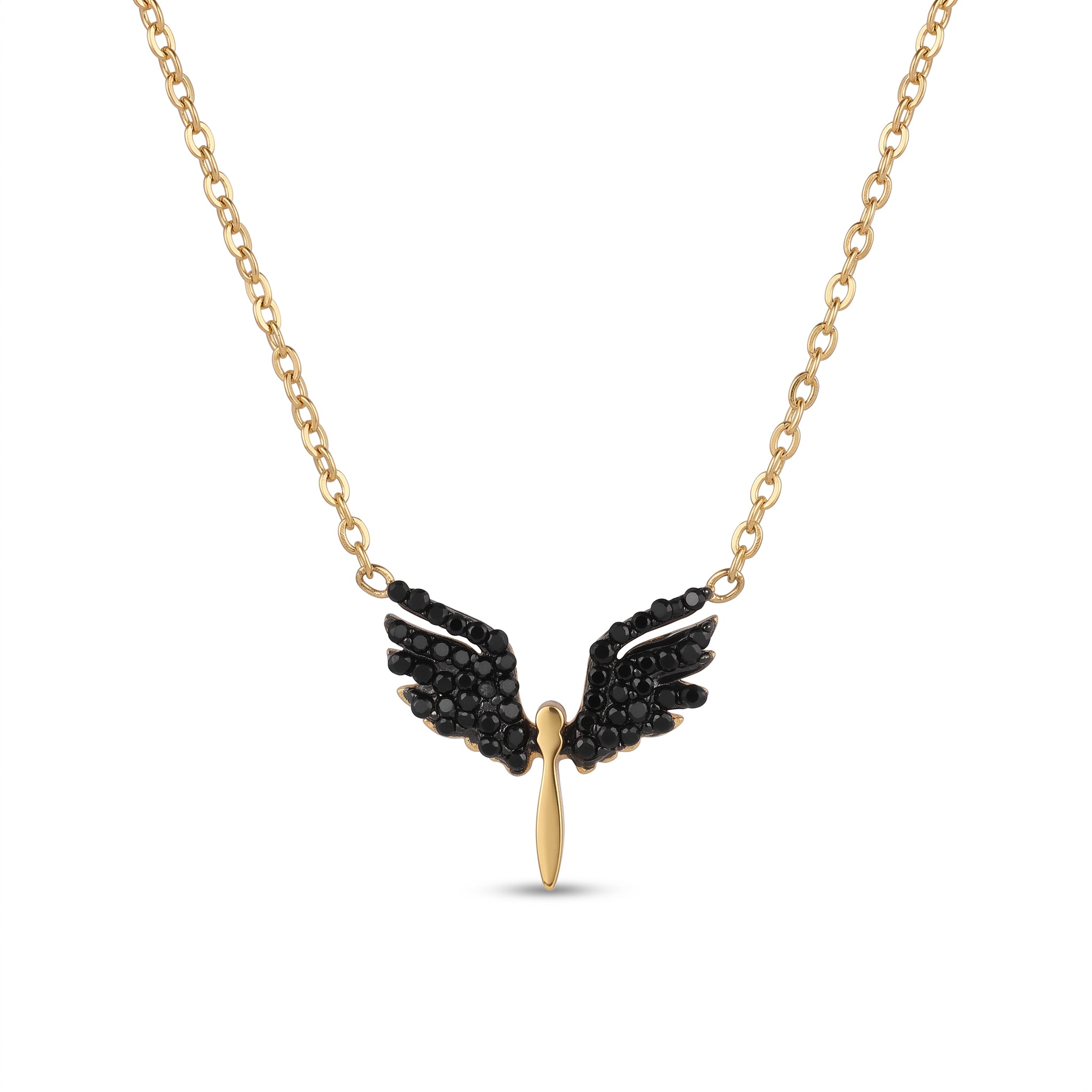 Black Angel Wing Necklace