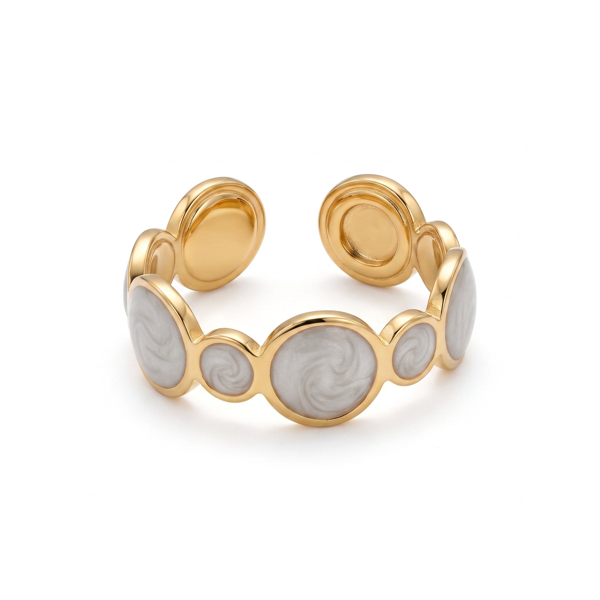 White Enamel Bubble Ring
