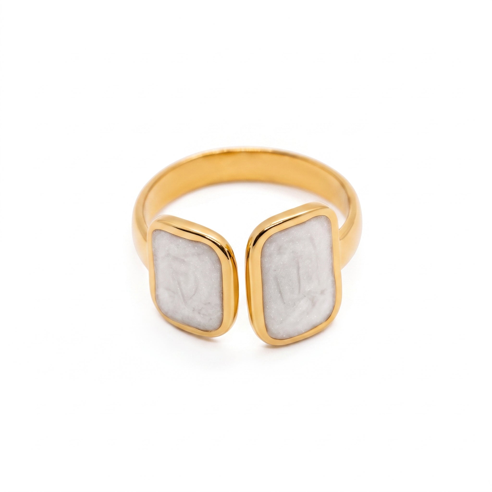 Double Rectangle Open Ring
