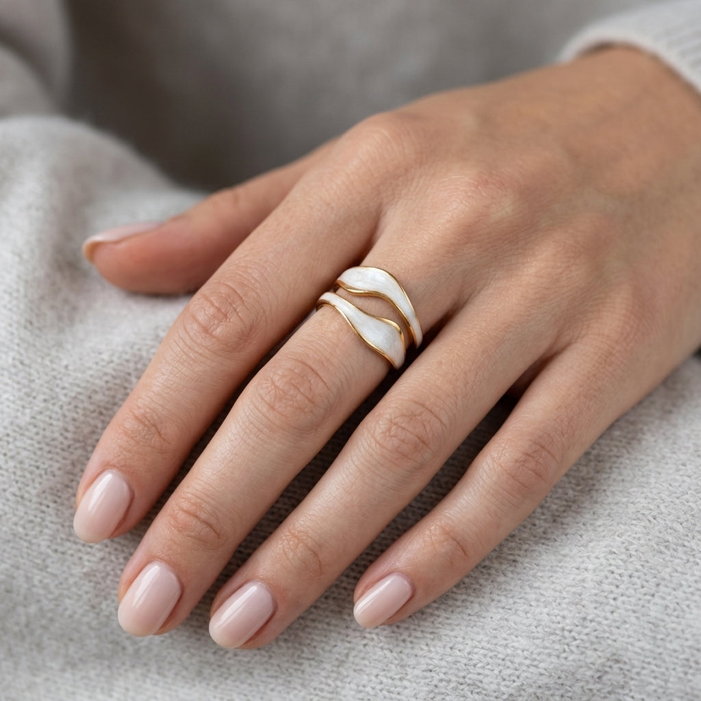 Wavy Double Band Ring